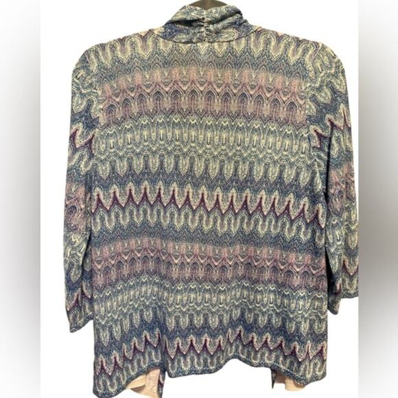 Chico’s Open Front Cardigan Women’s Size 4 XS Lightweight Shimmer 3/4 Sleeves - Picture 4 of 9